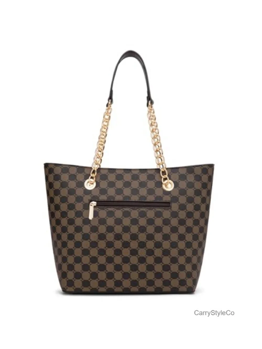 Women's Faux Leather Chain Top Handle Satchel Tote Bag